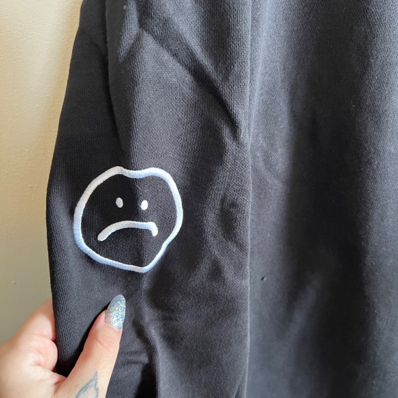 Lazy Oaf Sad Face Sweatshirt Dress NWT - Picture 2 of 4